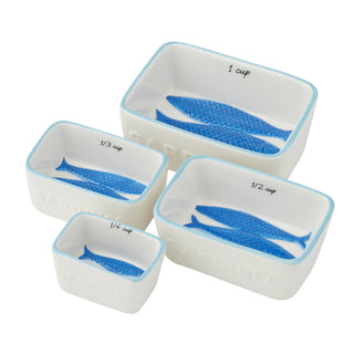 Coast to Coast Sardine Ceramic Measuring Cups 4 Pack - 13x9x4cm