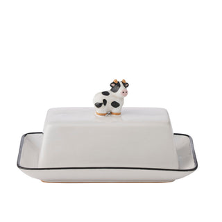 Coast to Coast Moo Ceramic Butter Dish - 18x12x12cm