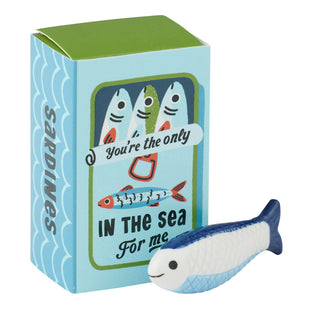 Fish in Sea Ceramic Matchbox Trinket Box - 5x8x3cm